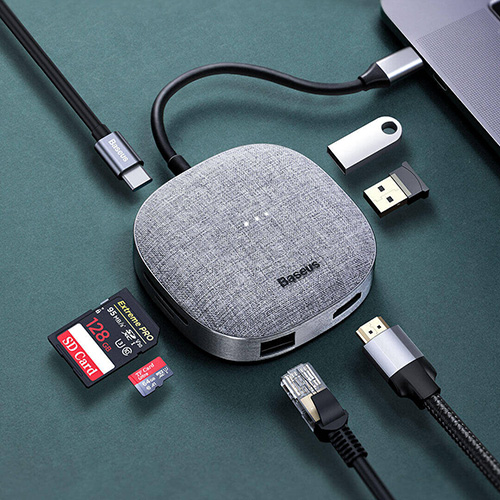 Baseus Fabric Series 7 in 1 Type-C Multifunctional HUB Adapter